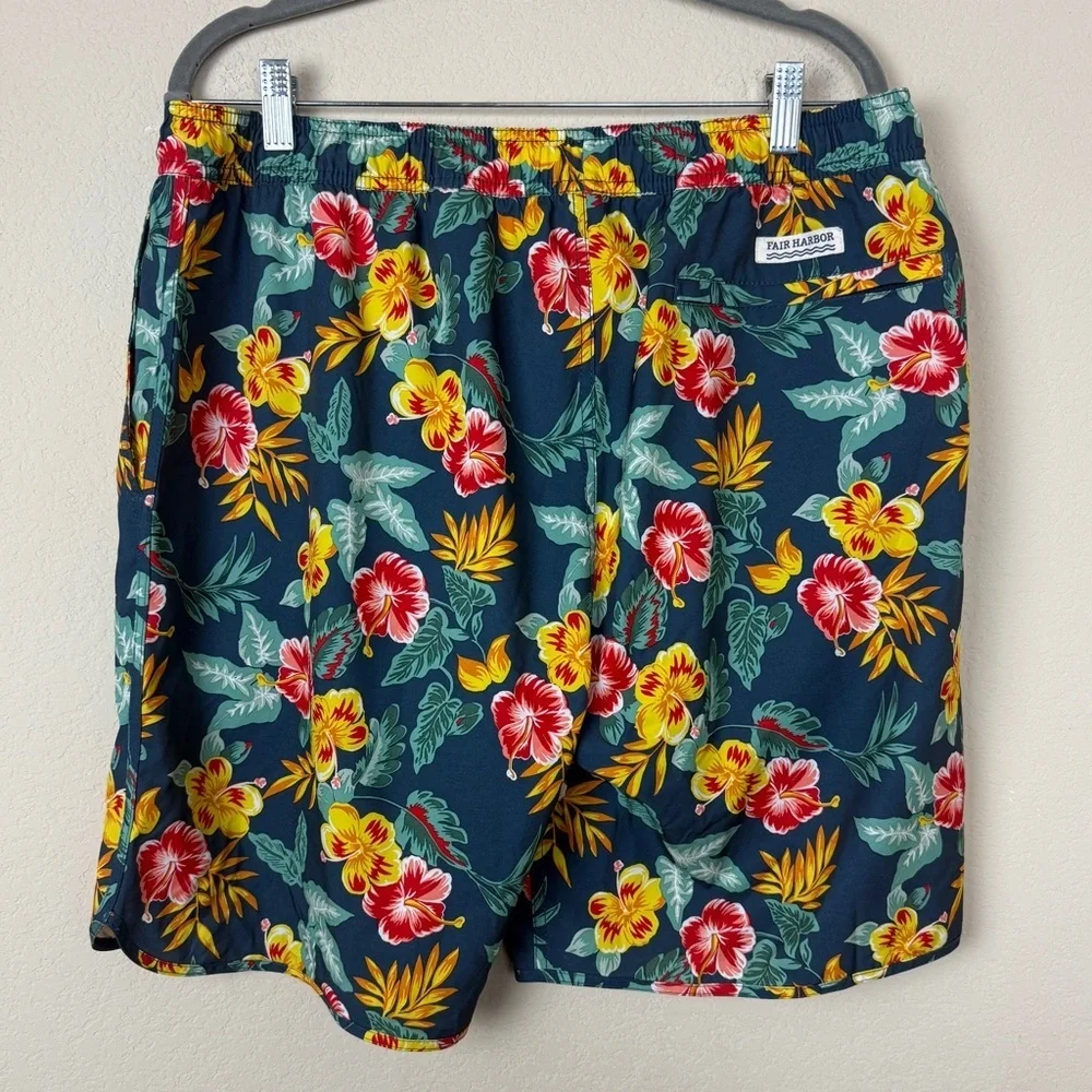 Fair Harbor Anchor Swim Trunks | Men’s XXL | Yellow Tropics